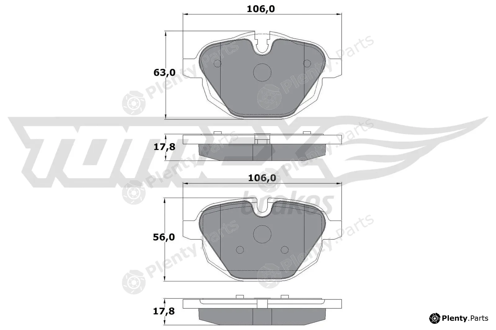 TOMEX Brakes TX17-34 — Brake Pad Set, disc brake