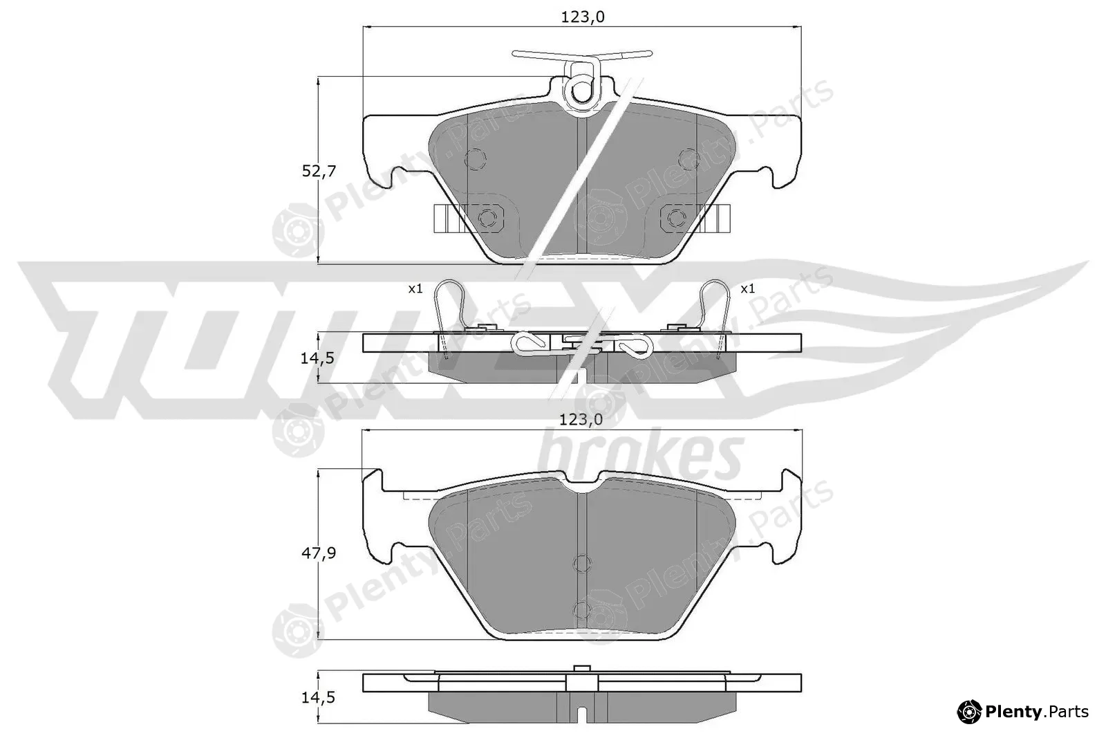 TOMEX Brakes TX18-71 — Brake Pad Set, disc brake