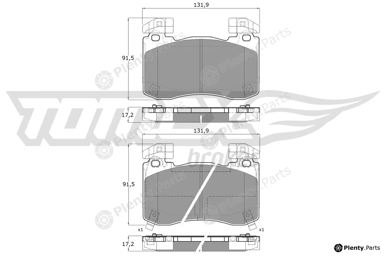 TOMEX Brakes TX60-13 — Brake Pad Set, disc brake