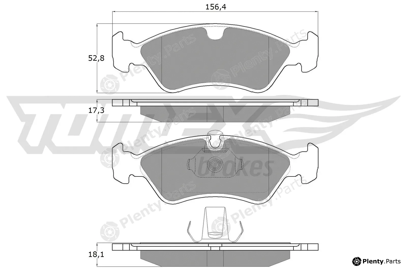 TOMEX Brakes TX12-98 — Brake Pad Set, disc brake