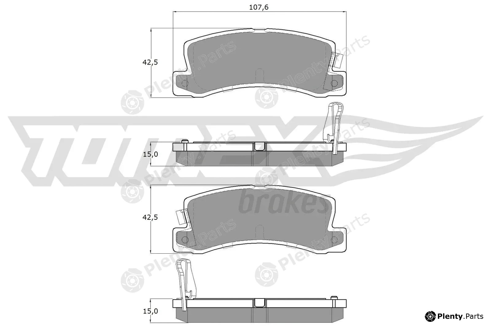 TOMEX Brakes TX13-66 — Brake Pad Set, disc brake