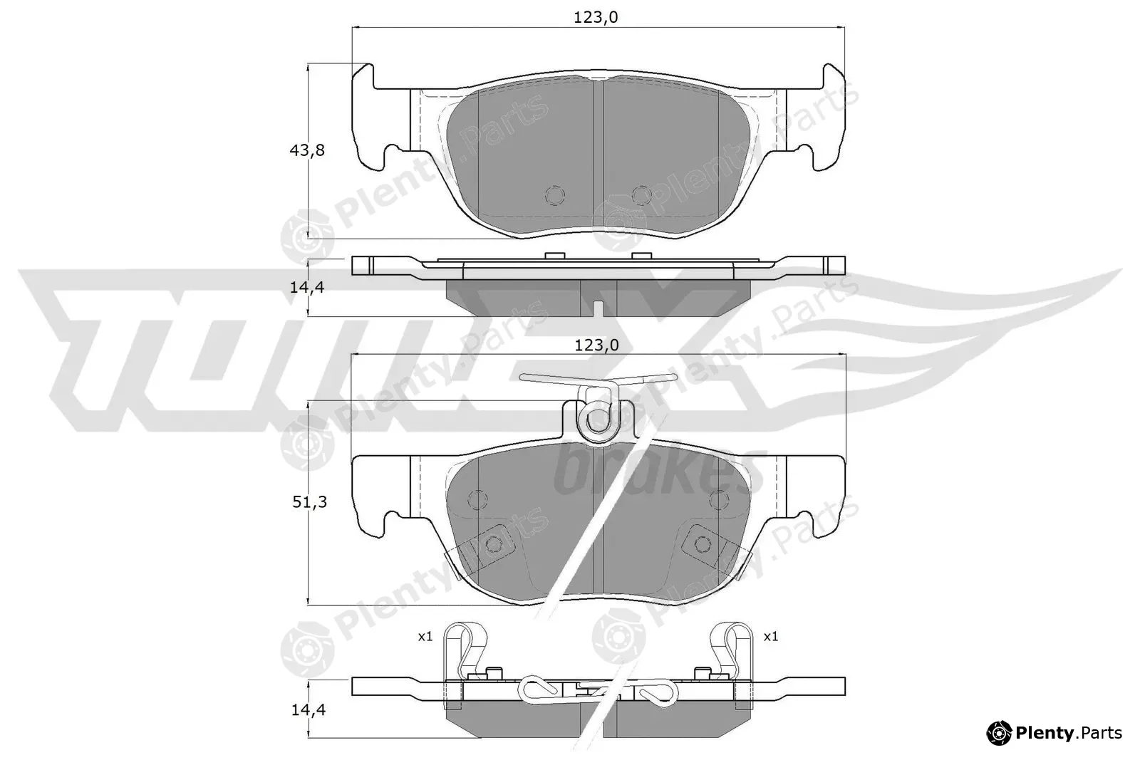TOMEX Brakes TX19-89 — Brake Pad Set, disc brake