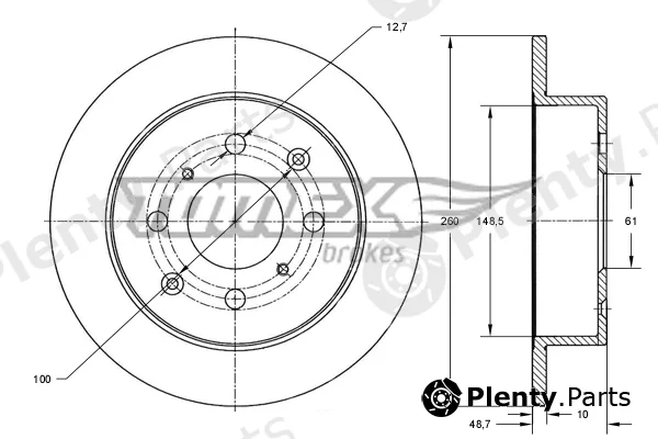 TOMEX Brakes TX72-18 — Brake Disc
