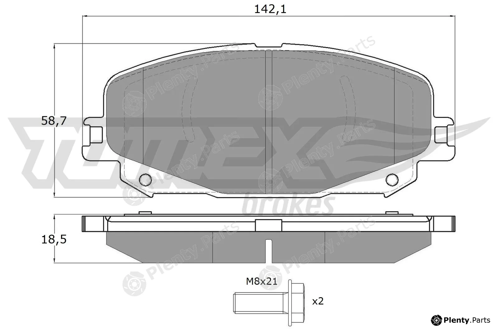 TOMEX Brakes TX19-74 — Brake Pad Set, disc brake