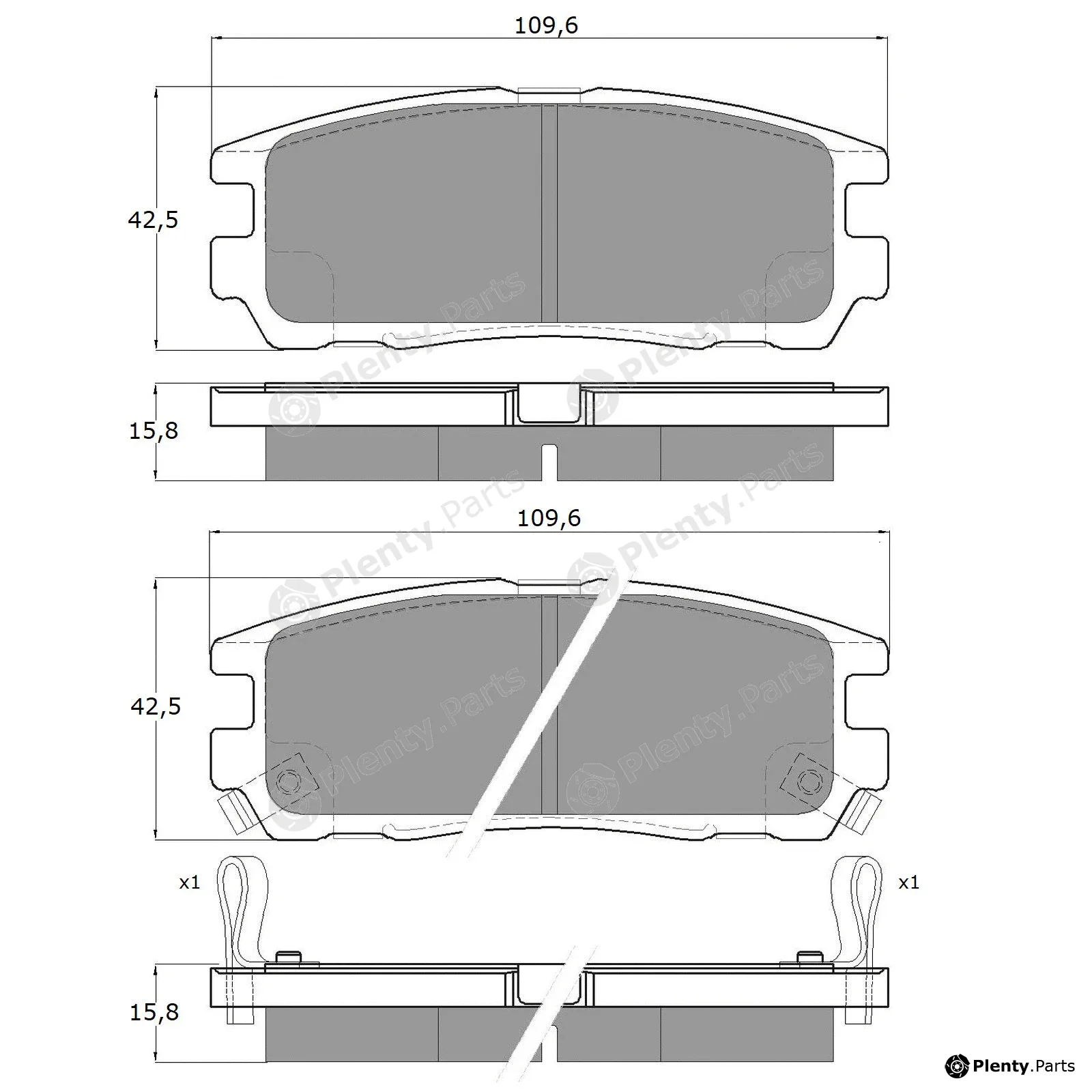 TOMEX Brakes TX15-55 — Brake Pad Set, disc brake