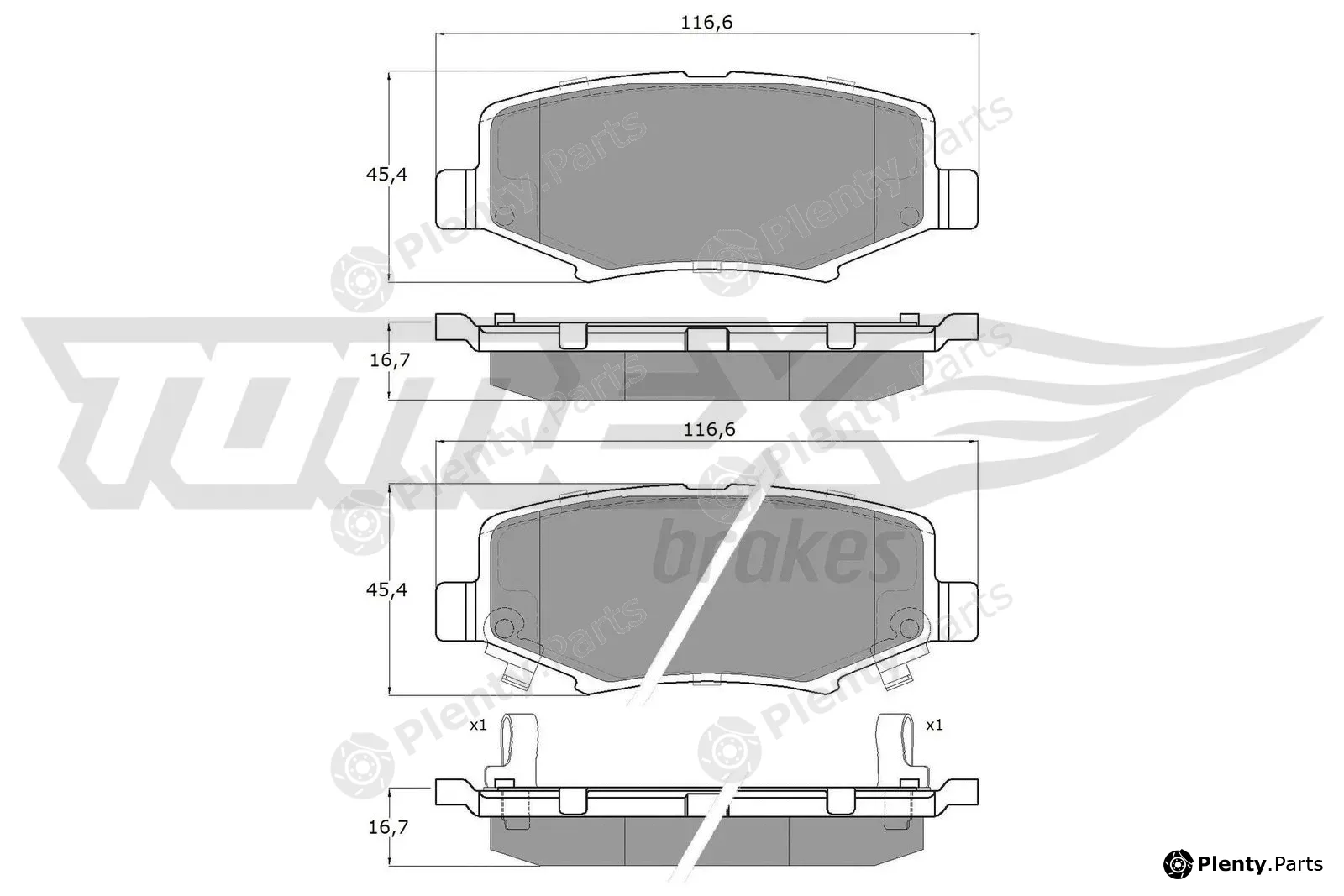 TOMEX Brakes TX19-21 — Brake Pad Set, disc brake