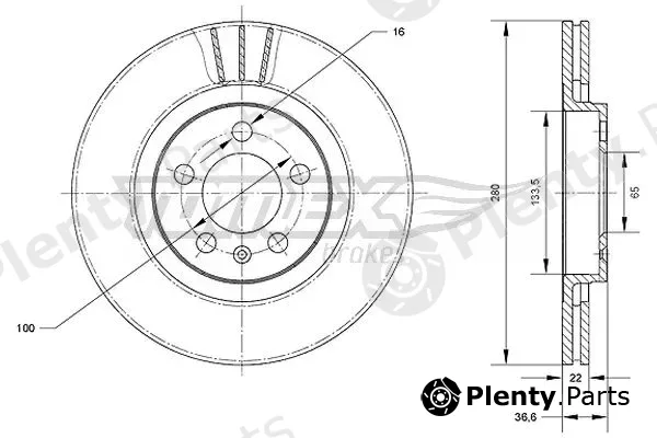 TOMEX Brakes TX70-09 — Brake Disc