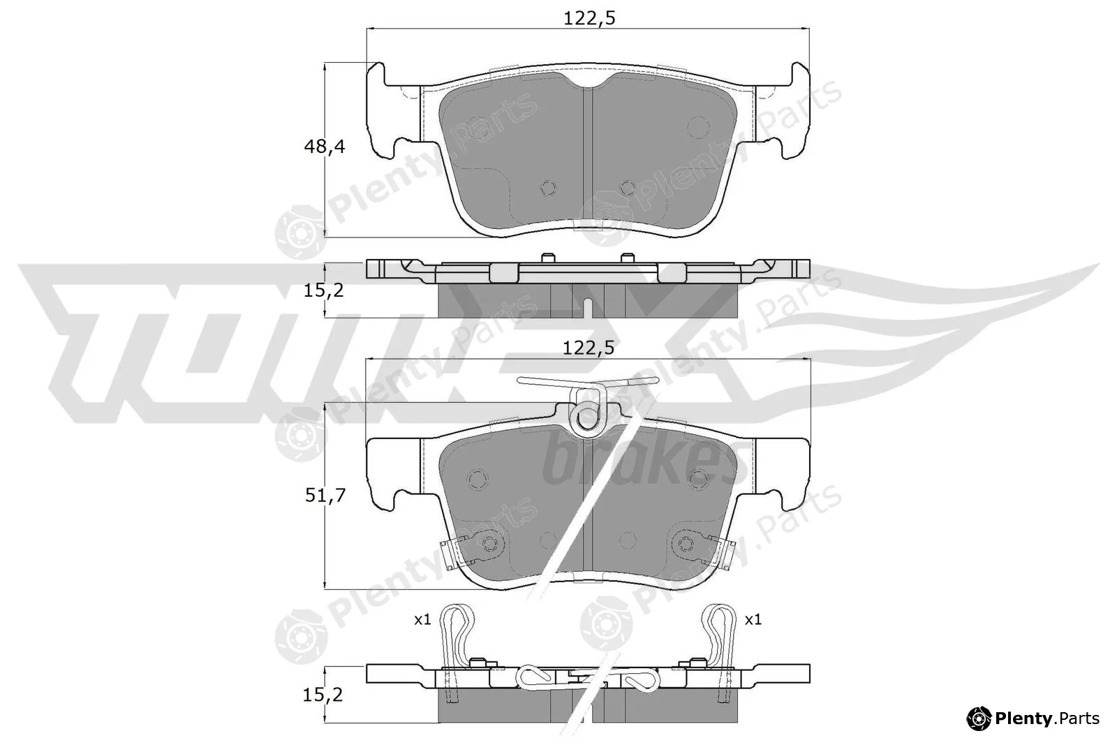 TOMEX Brakes TX18-871 — Brake Pad Set, disc brake