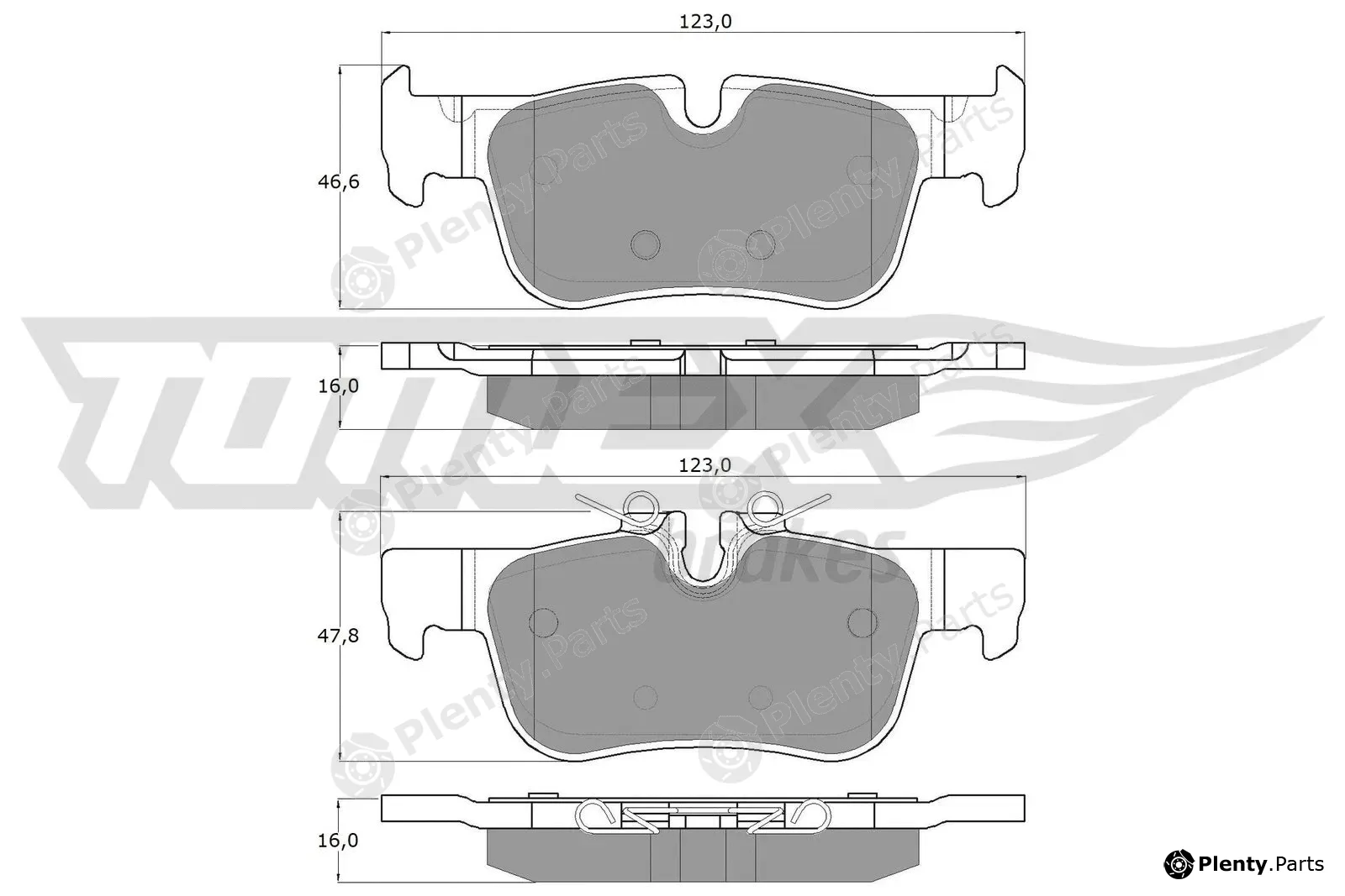 TOMEX Brakes TX18-44 — Brake Pad Set, disc brake