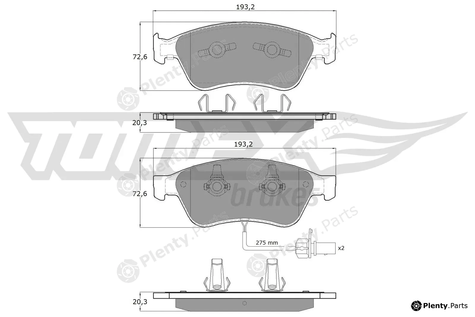 TOMEX Brakes TX15-10 — Brake Pad Set, disc brake