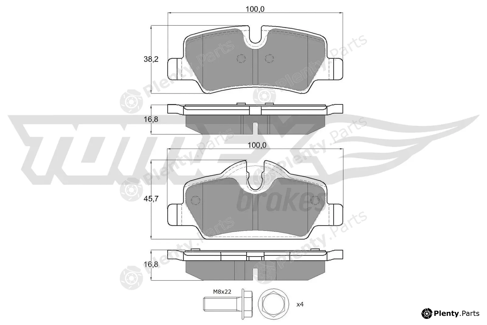 TOMEX Brakes TX17-83 — Brake Pad Set, disc brake