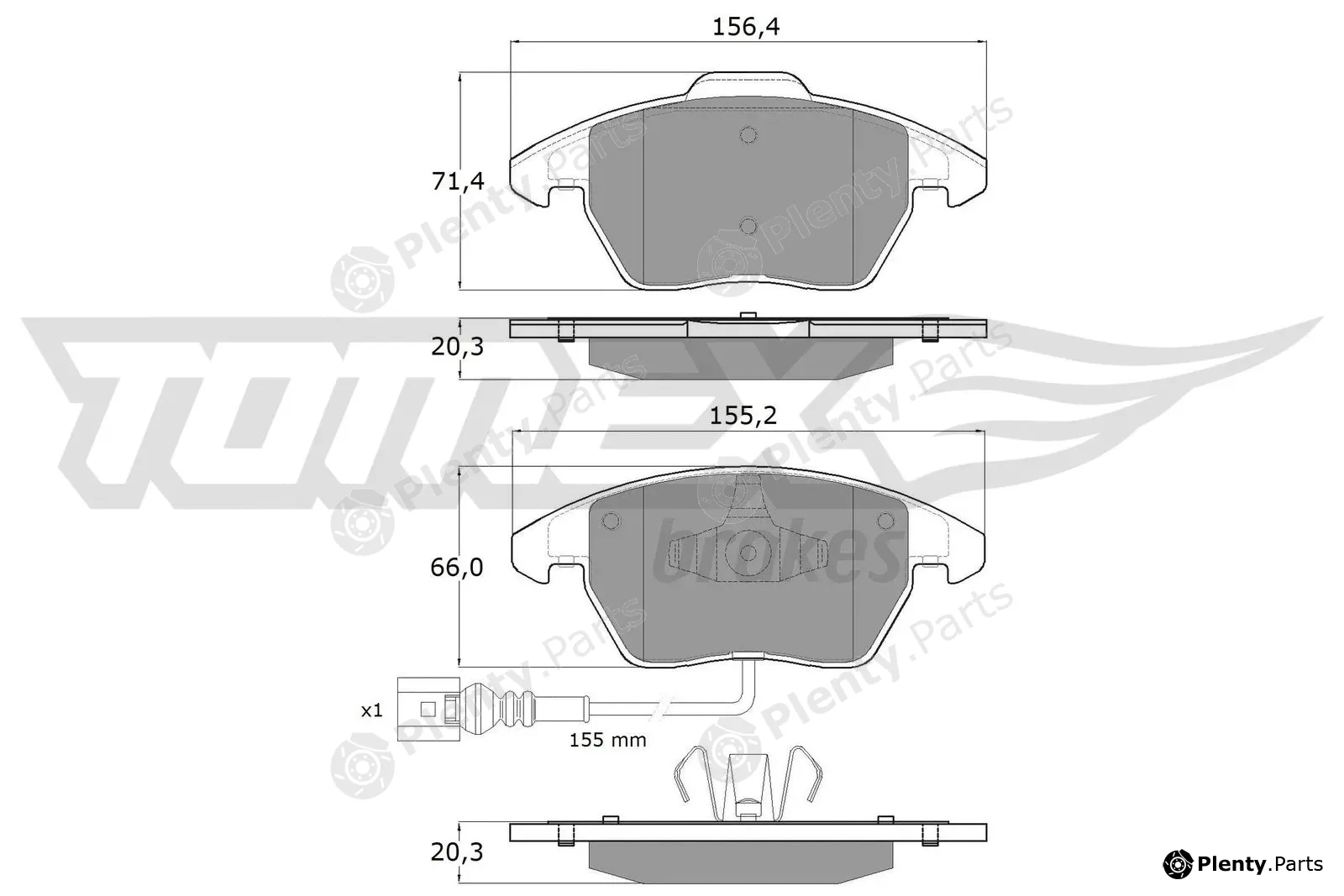 TOMEX Brakes TX13-11 — Brake Pad Set, disc brake
