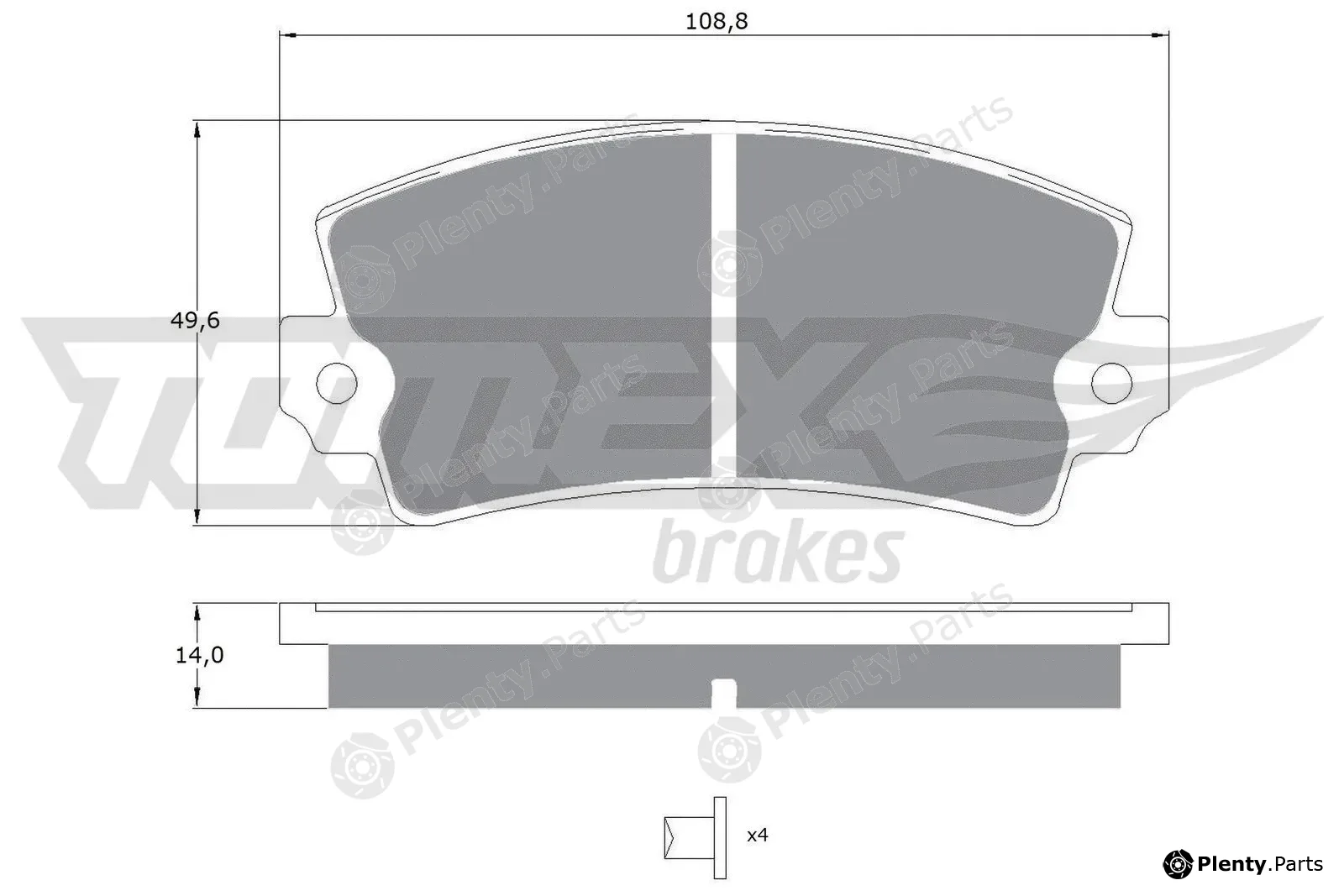 TOMEX Brakes TX10-43 — Brake Pad Set, disc brake
