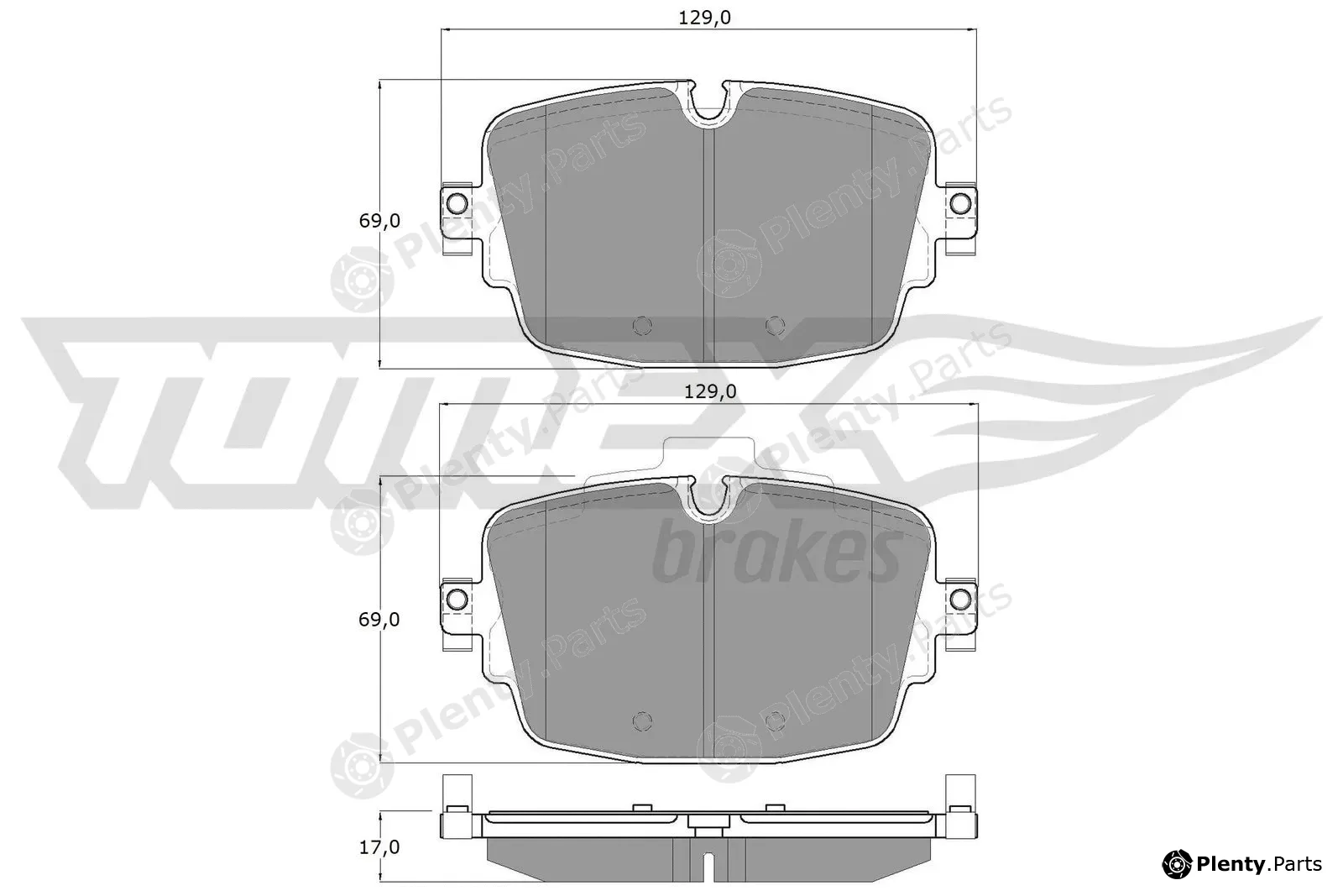 TOMEX Brakes TX16-13 — Brake Pad Set, disc brake