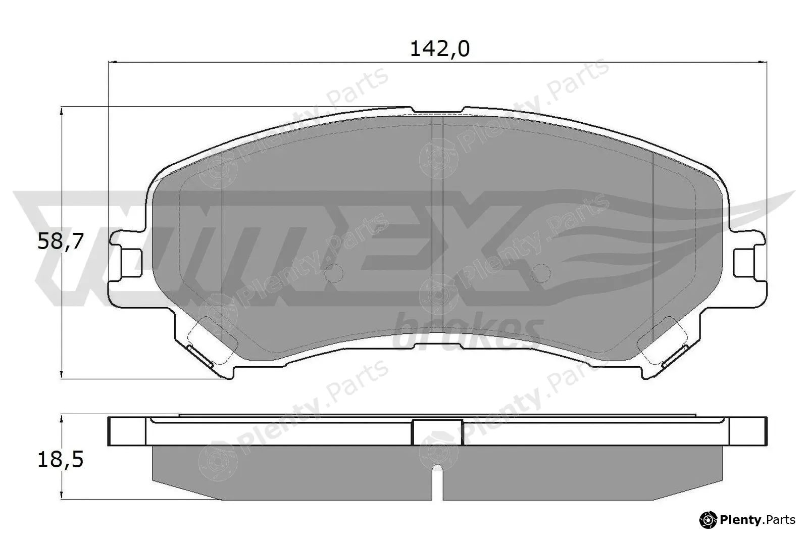 TOMEX Brakes TX18-25 — Brake Pad Set, disc brake