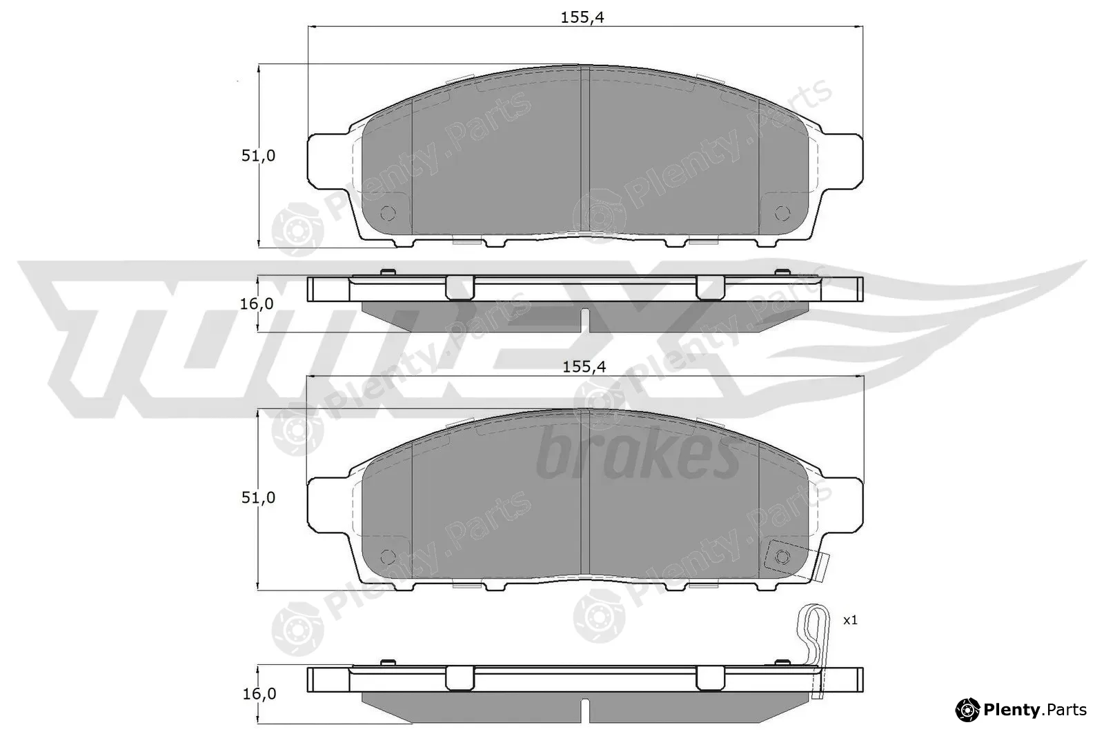TOMEX Brakes TX19-31 — Brake Pad Set, disc brake