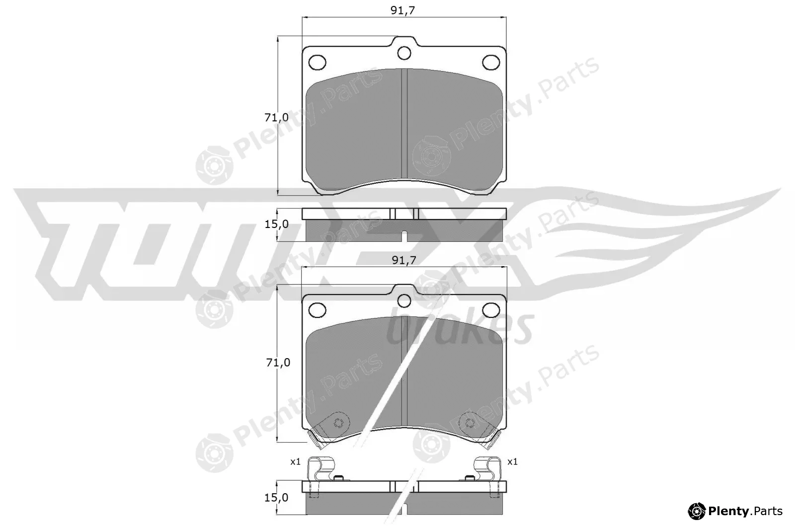 TOMEX Brakes TX11-68 — Brake Pad Set, disc brake