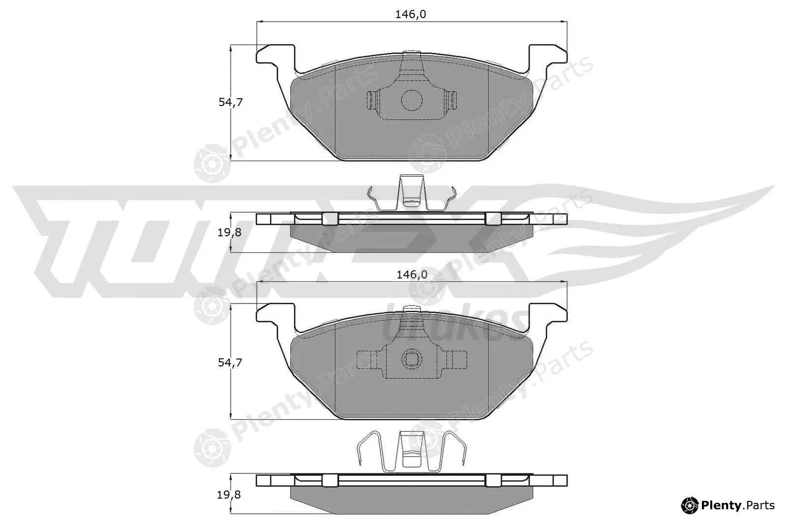 TOMEX Brakes TX12-10 — Brake Pad Set, disc brake