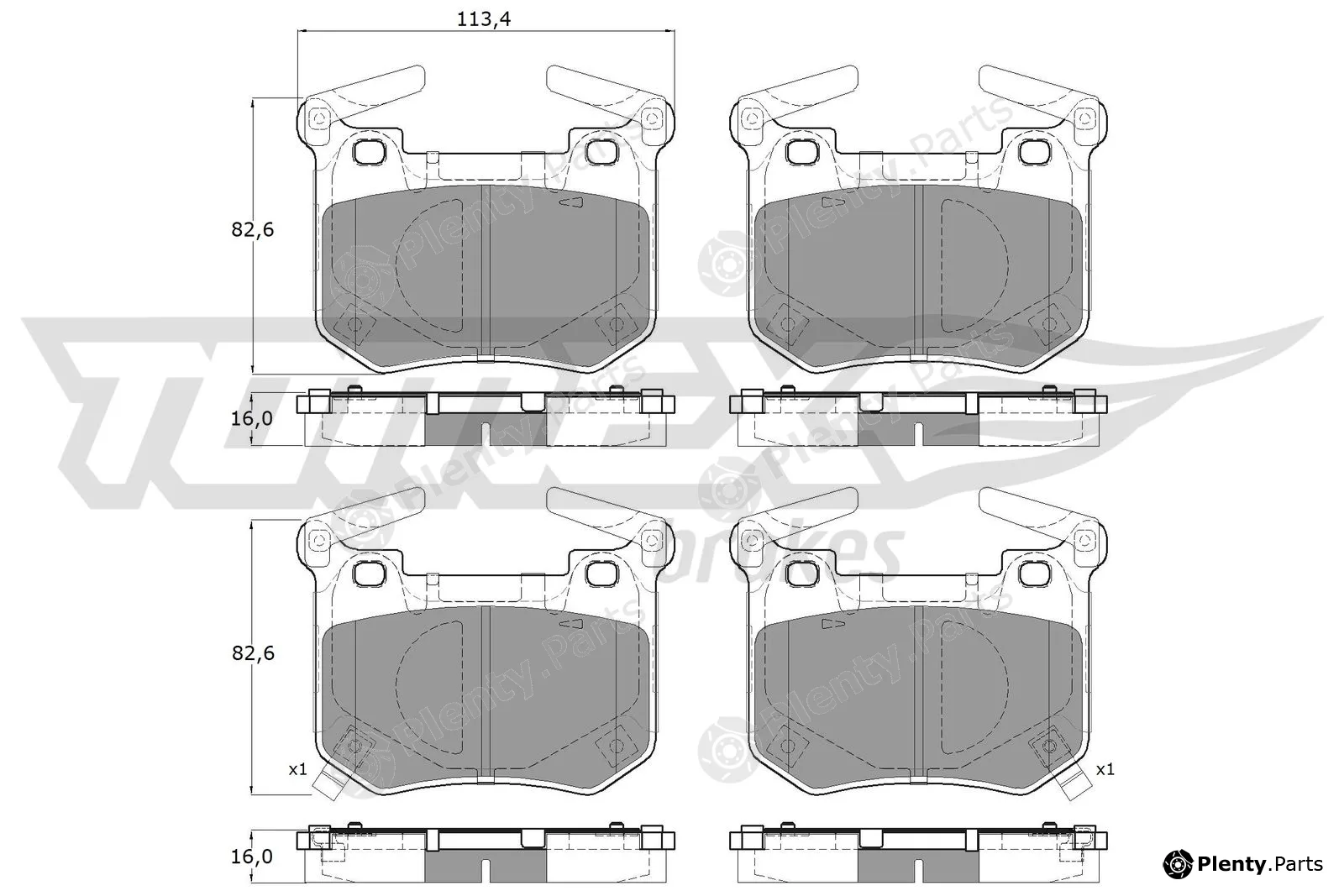 TOMEX Brakes TX60-14 — Brake Pad Set, disc brake