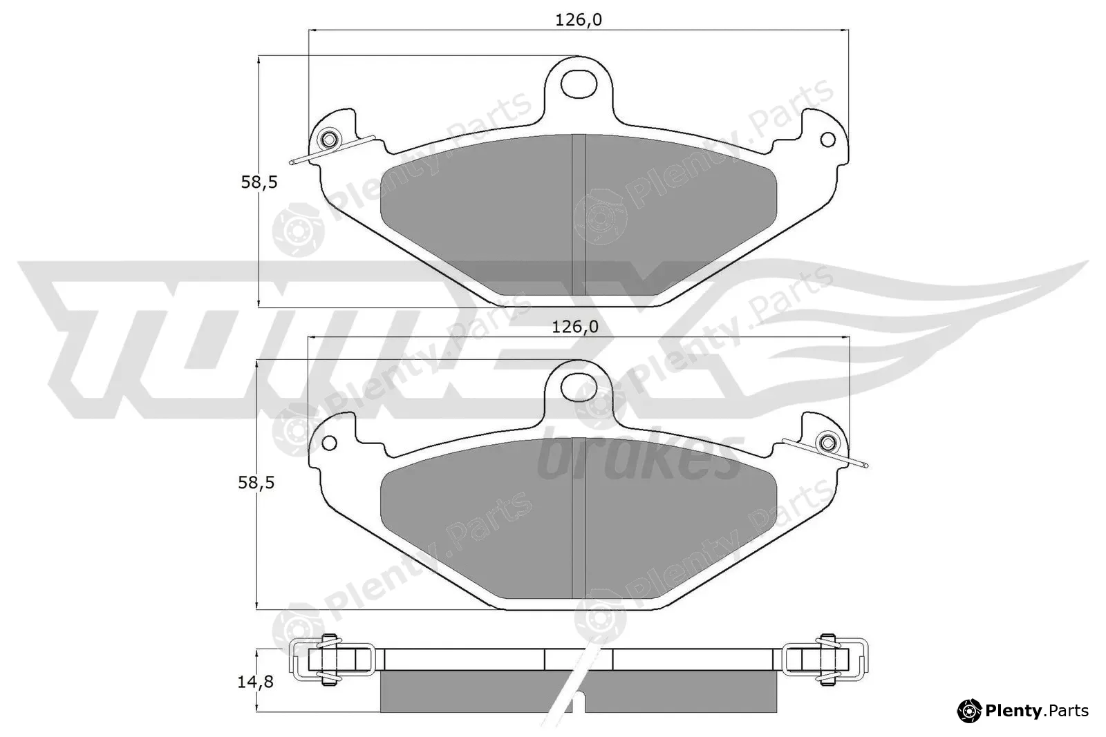 TOMEX Brakes TX12-37 — Brake Pad Set, disc brake