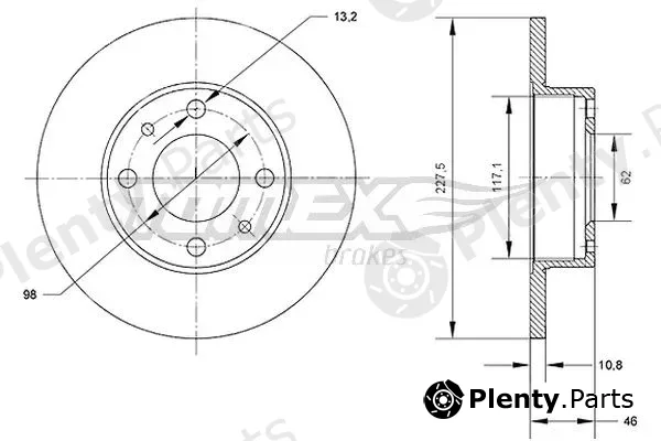 TOMEX Brakes TX71-16 — Brake Disc