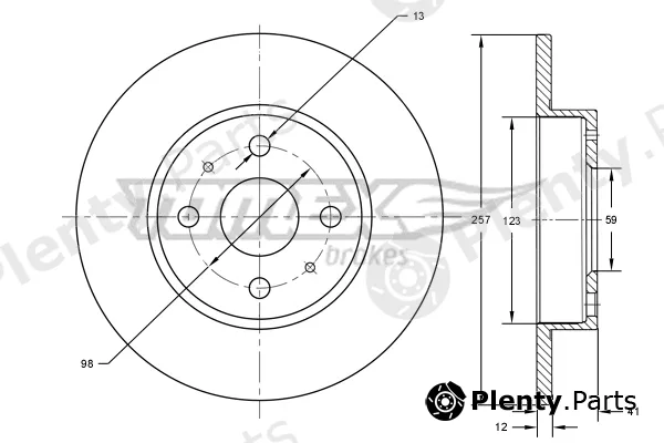TOMEX Brakes TX71-22 — Brake Disc
