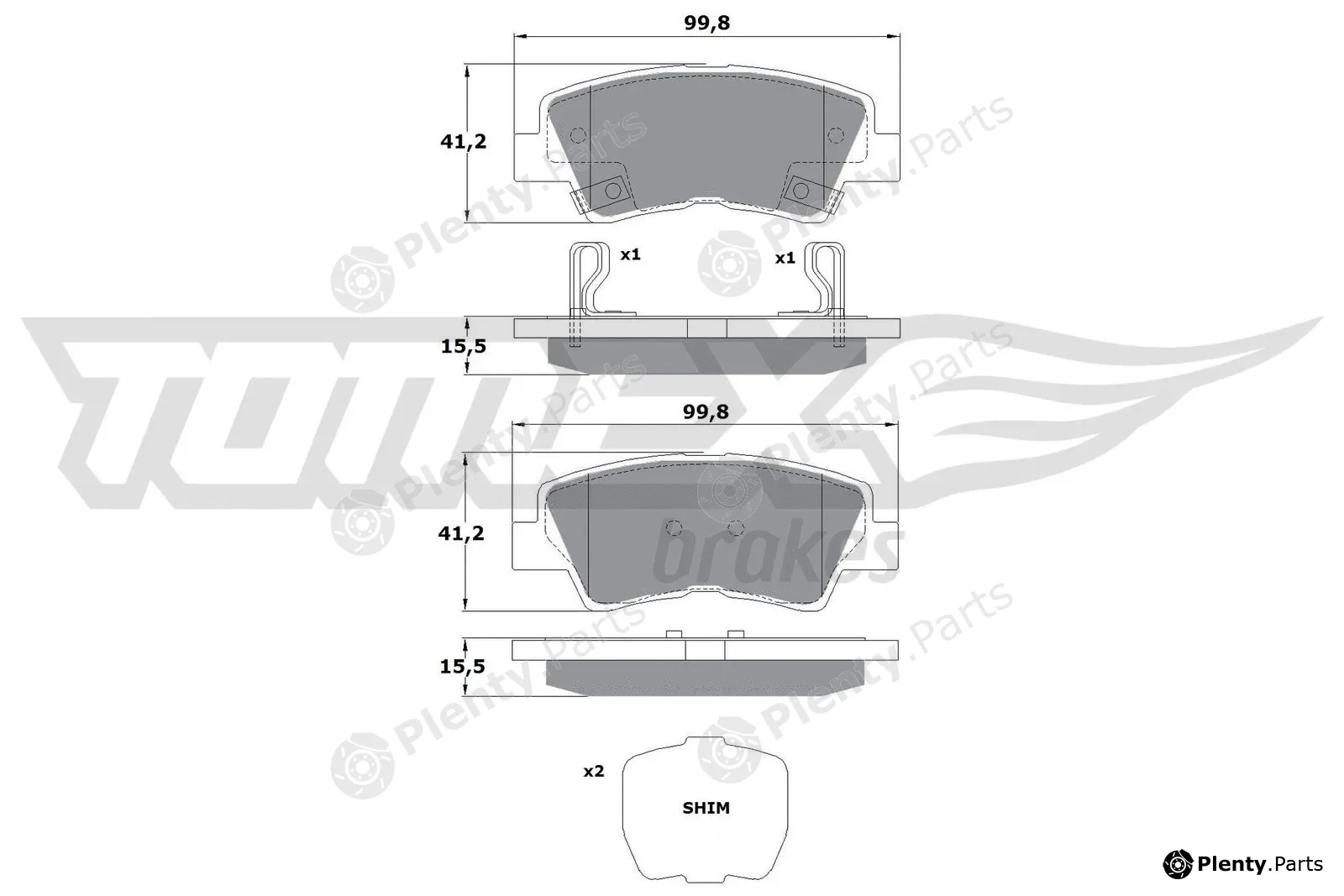 TOMEX Brakes TX17-48 — Brake Pad Set, disc brake
