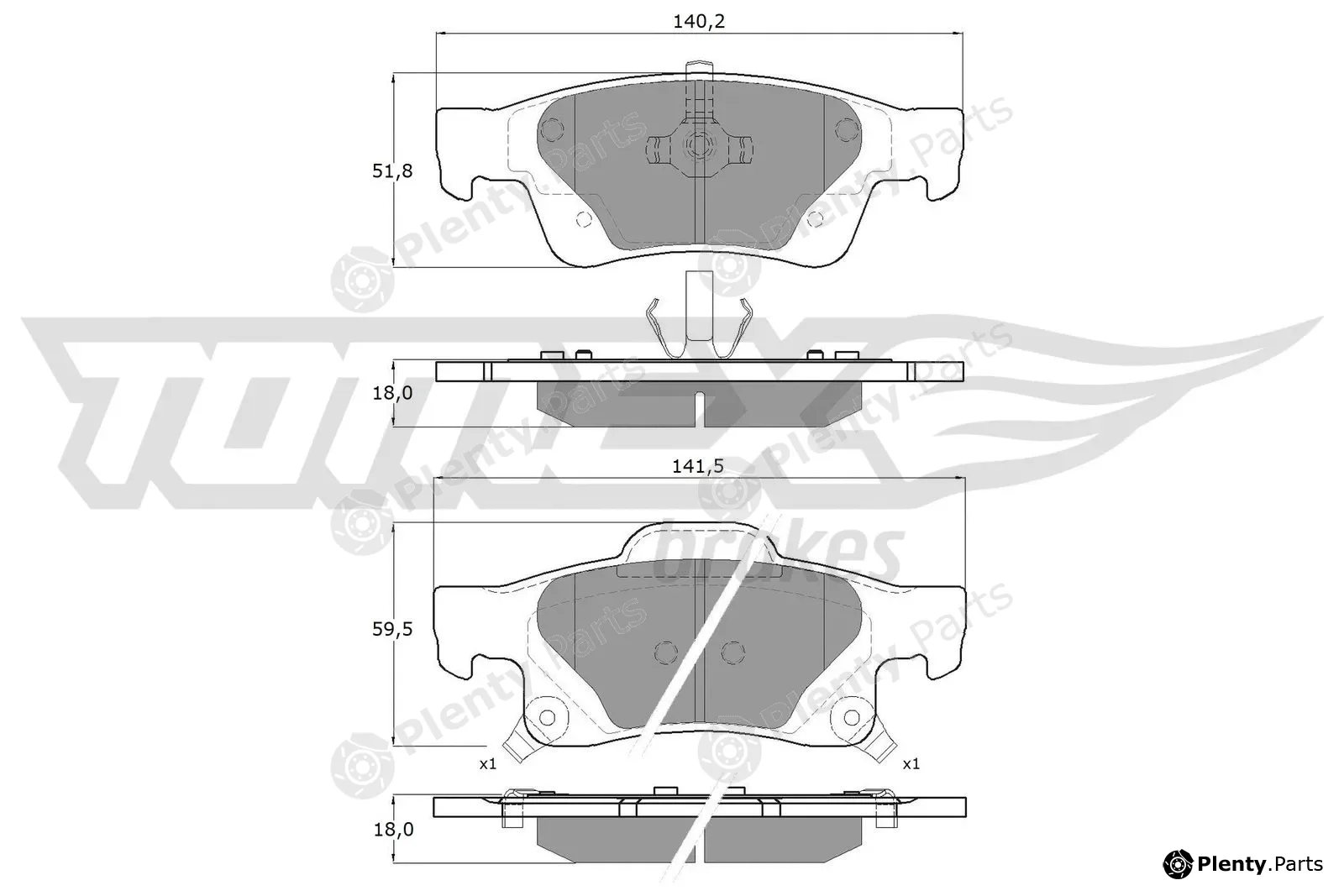 TOMEX Brakes TX16-91 — Brake Pad Set, disc brake