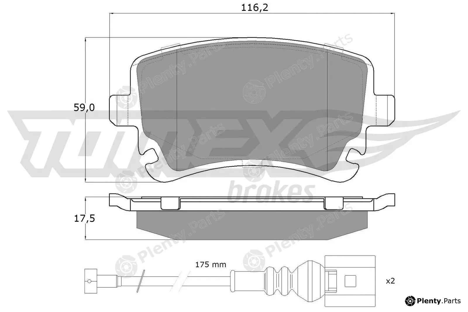 TOMEX Brakes TX13-96 — Brake Pad Set, disc brake