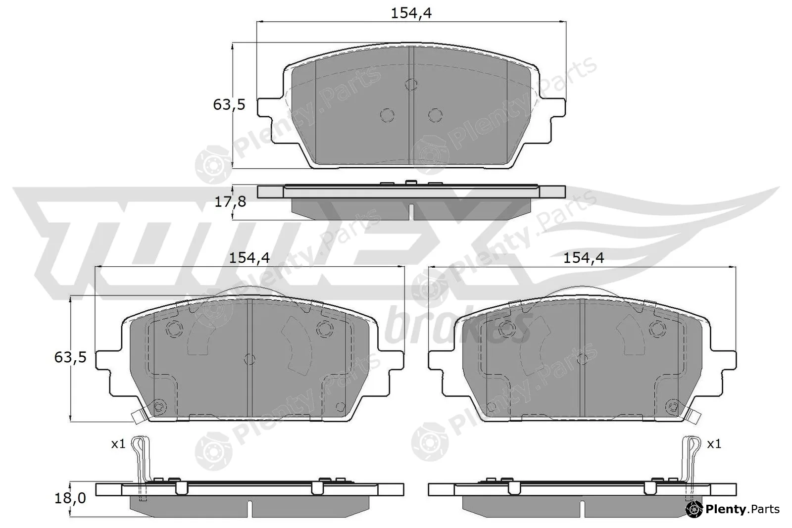 TOMEX Brakes TX60-18 — Brake Pad Set, disc brake
