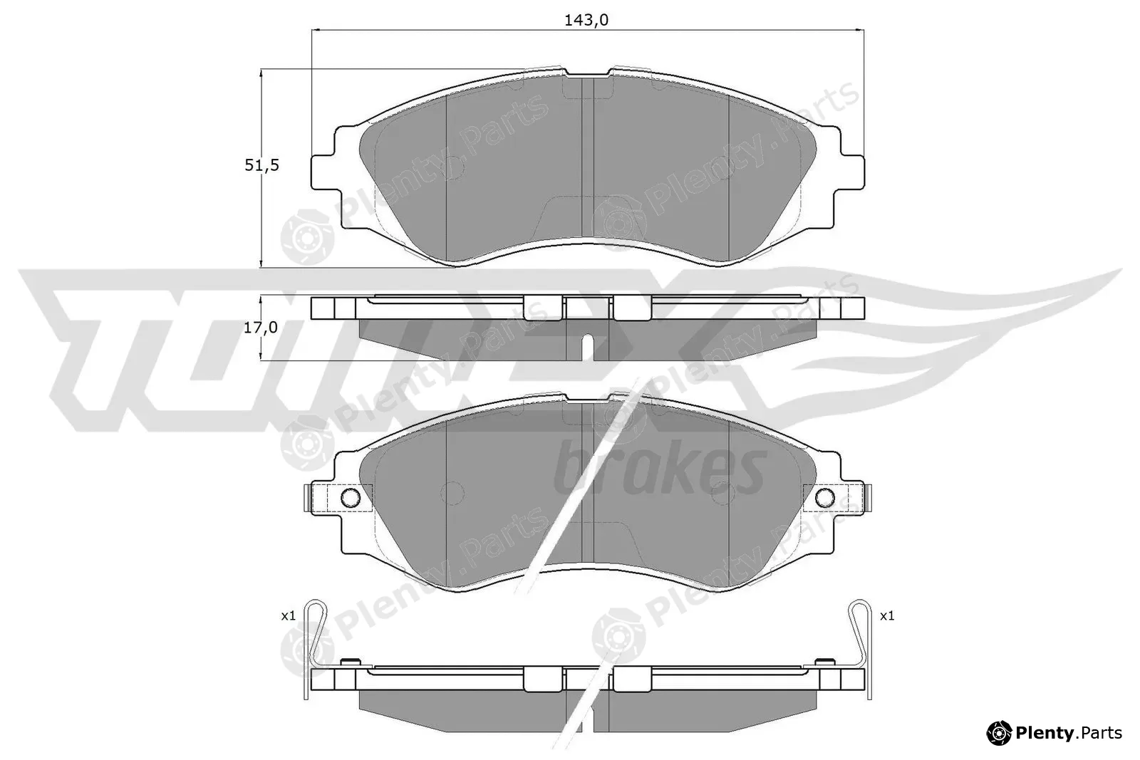 TOMEX Brakes TX11-80 — Brake Pad Set, disc brake