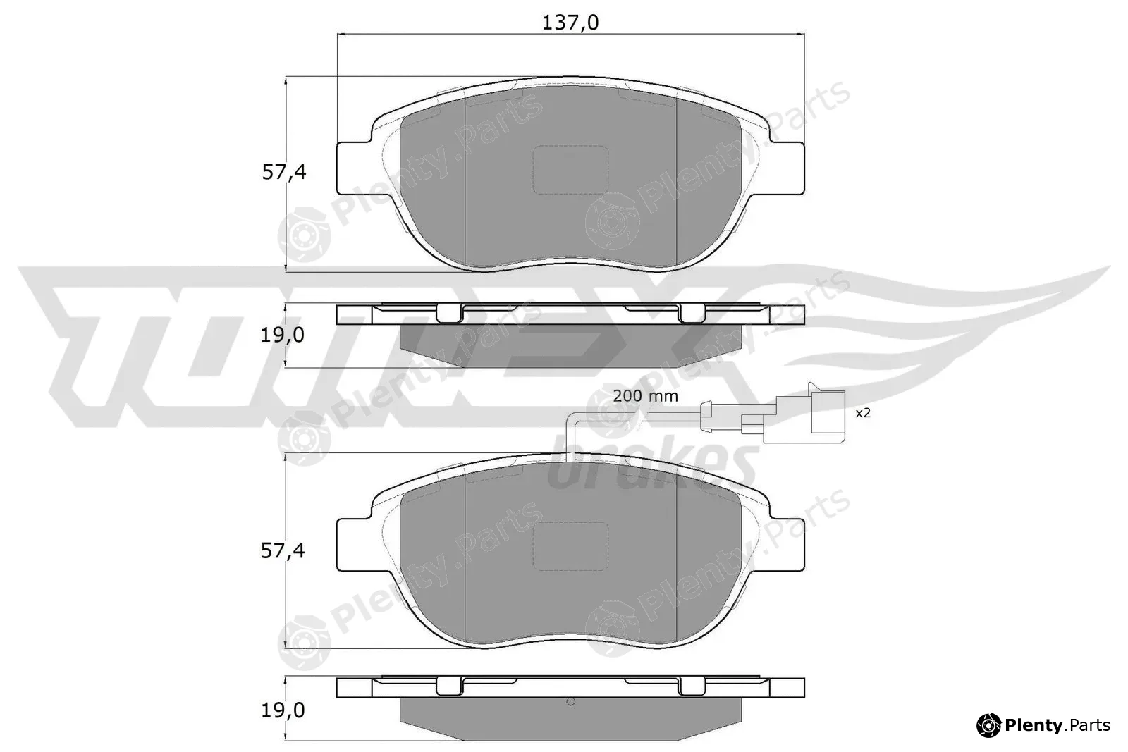 TOMEX Brakes TX14-45 — Brake Pad Set, disc brake