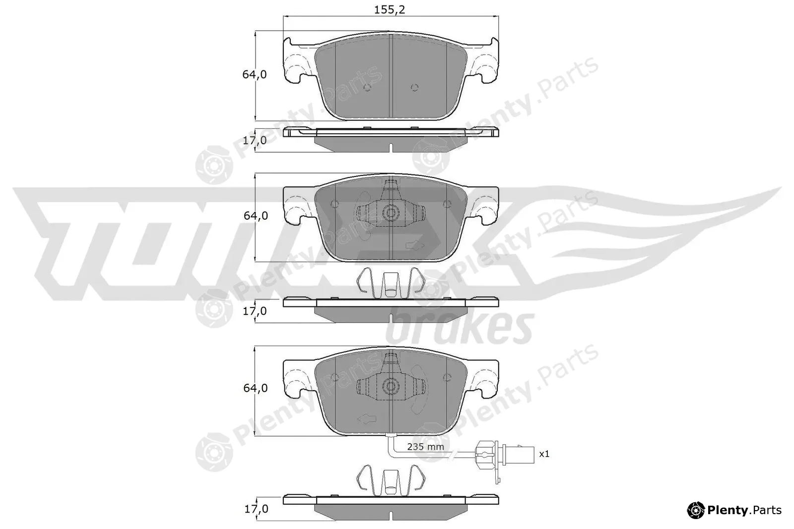 TOMEX Brakes TX18-21 — Brake Pad Set, disc brake