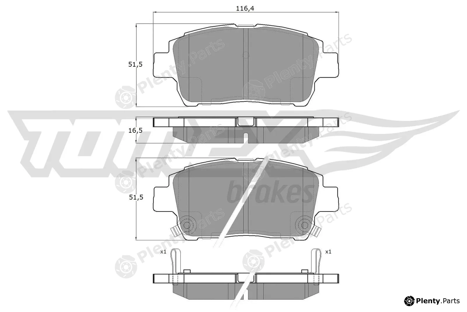 TOMEX Brakes TX13-88 — Brake Pad Set, disc brake
