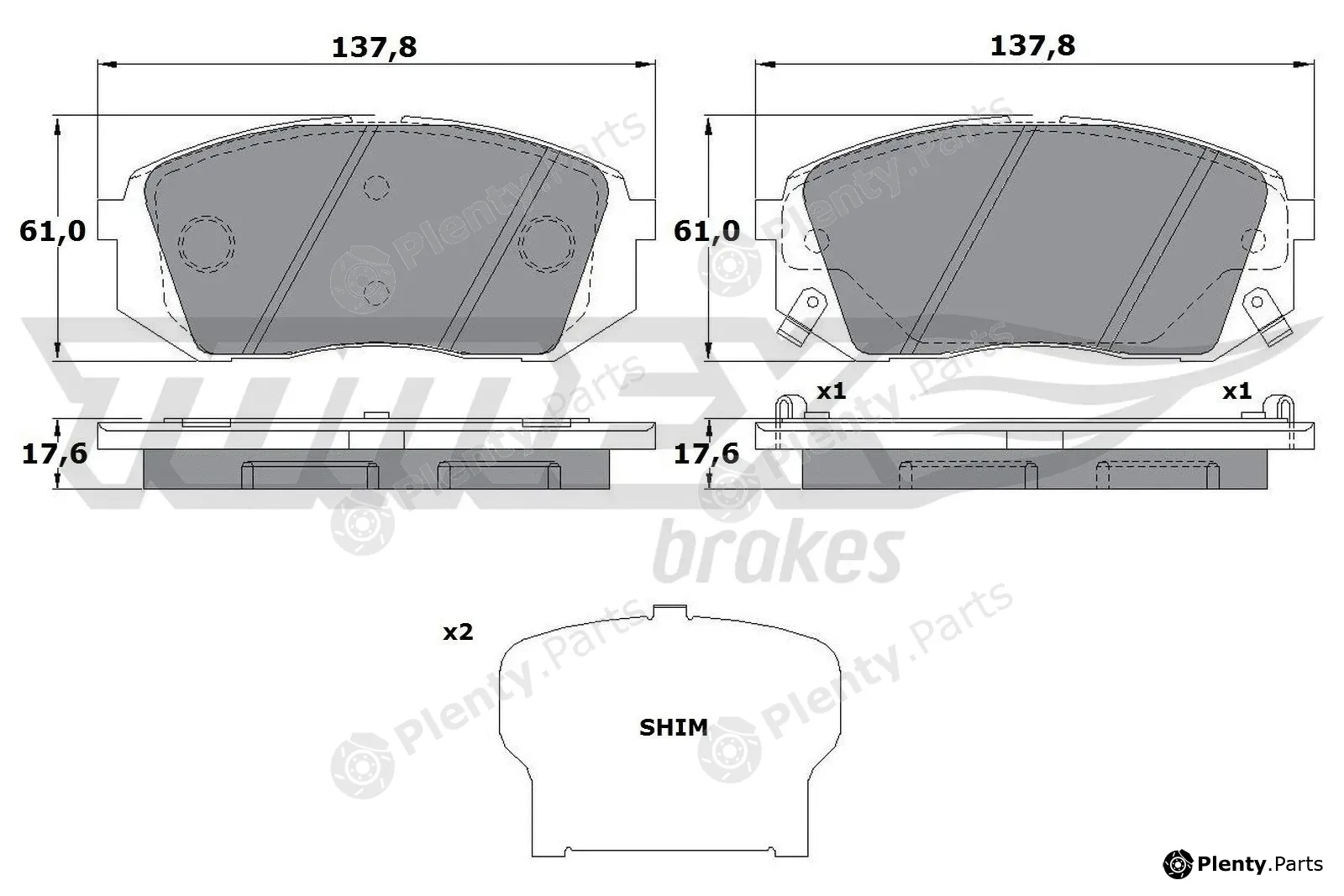 TOMEX Brakes TX17-47 — Brake Pad Set, disc brake