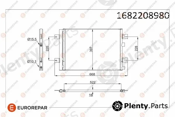 Eurorepar 1682208980 — Condenser, air conditioning