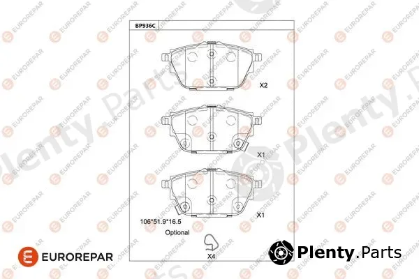 Eurorepar 1681283580 — Brake Pad Set, disc brake