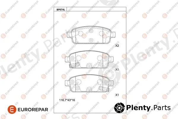 Eurorepar 1681207080 — Brake Pad Set, disc brake