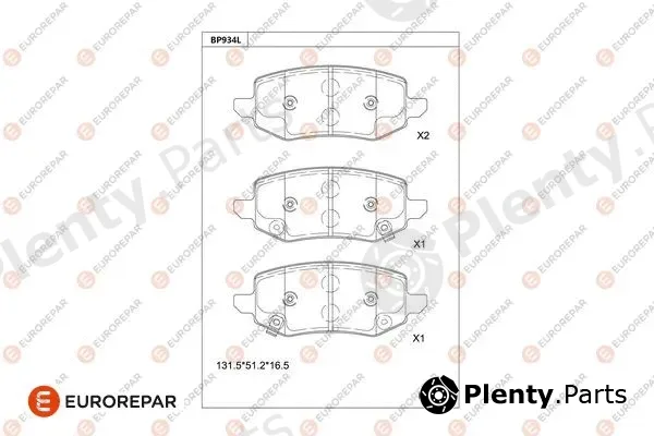 Eurorepar 1681282980 — Brake Pad Set, disc brake