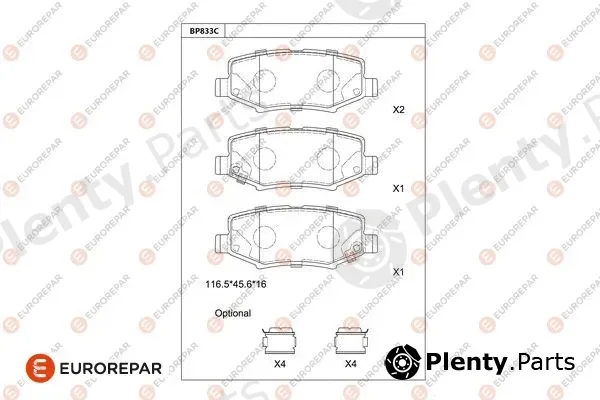 Eurorepar 1681245080 — Brake Pad Set, disc brake