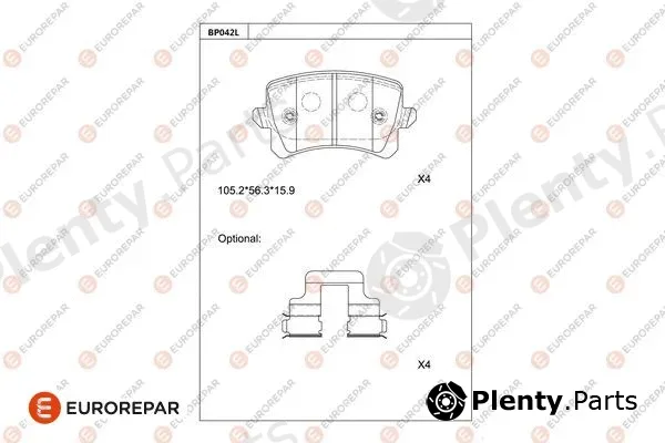 Eurorepar 1681207580 — Brake Pad Set, disc brake