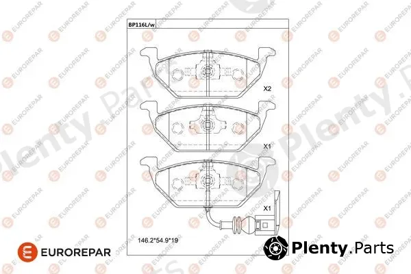 Eurorepar 1677811980 — Brake Pad Set, disc brake