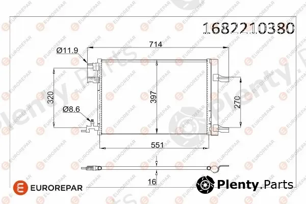 Eurorepar 1682210380 — Condenser, air conditioning