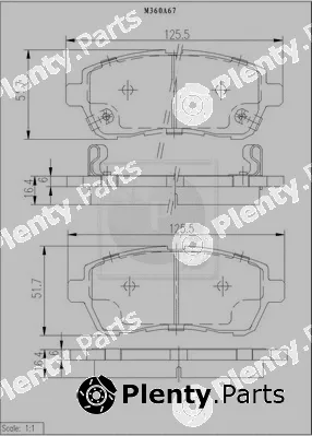 NPS M360A67 — Brake Pad Set, disc brake
