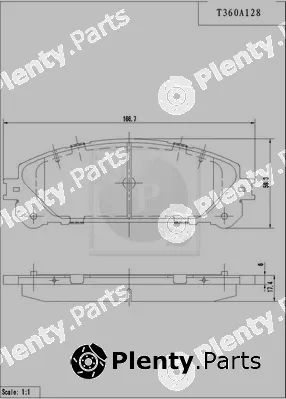 NPS T360A128 — Brake Pad Set, disc brake