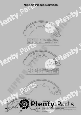 NPS I350U04 — Brake Shoe Set