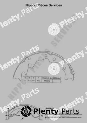 NPS M350A25 — Brake Shoe Set