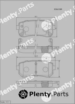 NPS H361I09 — Brake Pad Set, disc brake