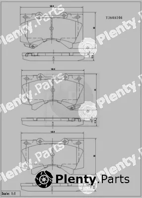 NPS T360A106 — Brake Pad Set, disc brake