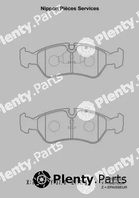 NPS D360O02 — Brake Pad Set, disc brake